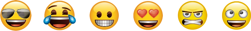 6 emojis diferentes.